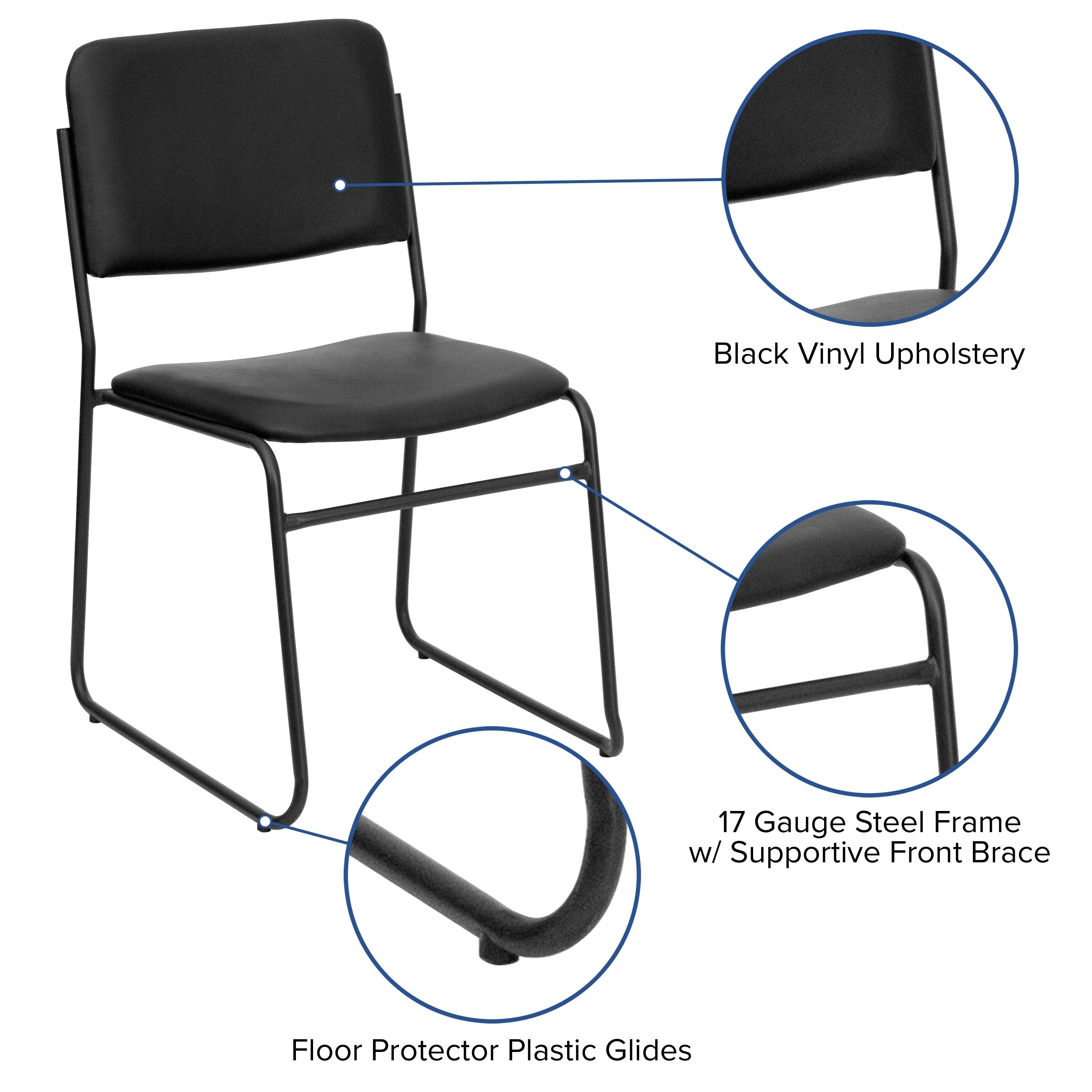 Black Vinyl Stacking Chair 5 Pack N915