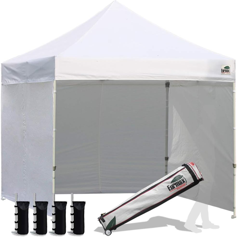 10'x10' Pop-up Canopy Tent with 4 Removable Side Walls and Roller Bag Y227
