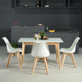 White Mid-Century Modern Dining Table Q759