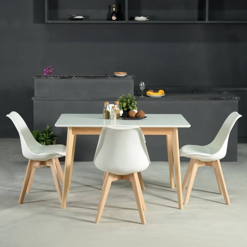 White Mid-Century Modern Dining Table Q759