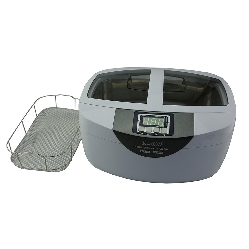Commercial Ultrasonic Cleaner, 2.5L, White, Plastic Tray, 110V K1330