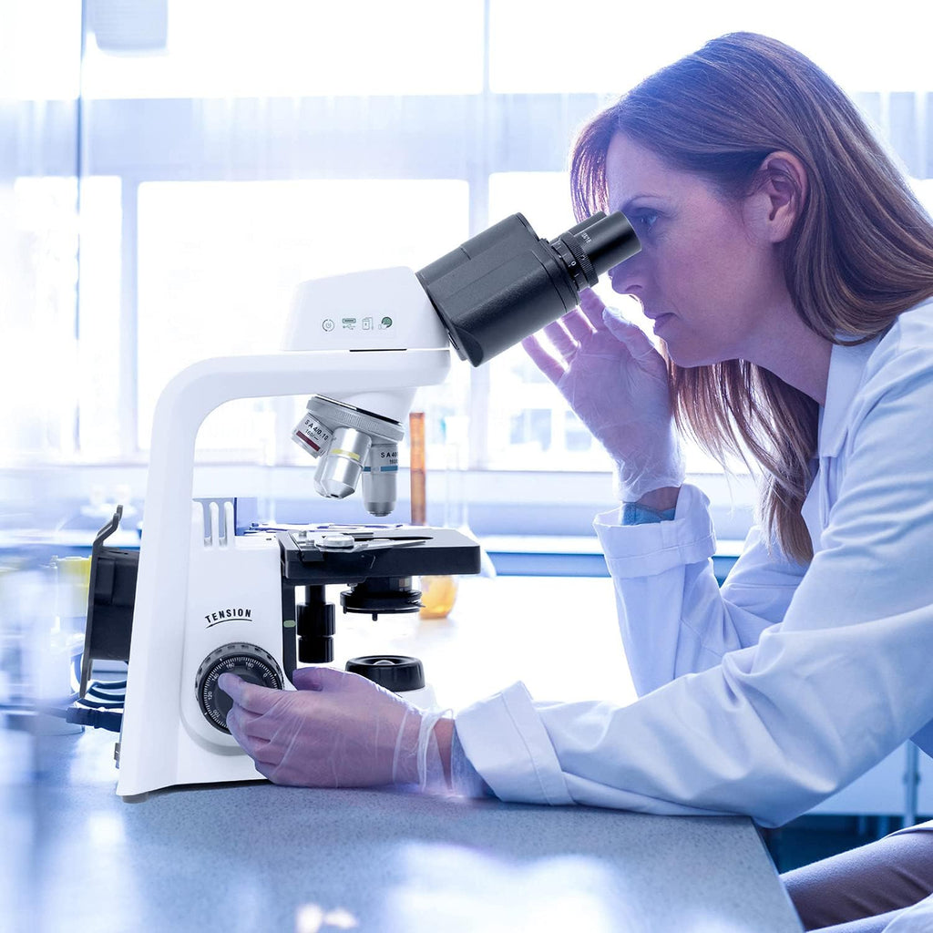 Professional Lab Compound Microscope, 40X-2500X Magnification, Binocular Head, Mechanical Stage A102