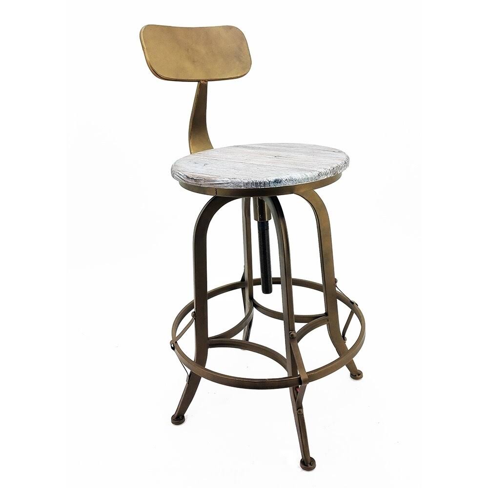 Set of 4 Rotating Adjustable Height Barstool Pewter O574