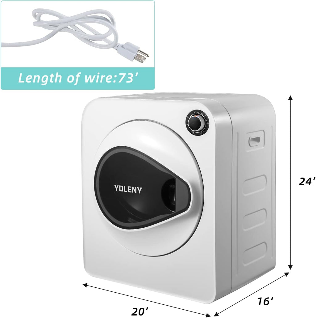 White Stainless Steel Portable Laundry Dryer, 1.6 cu.ft, 9 lbs Load Y248025
