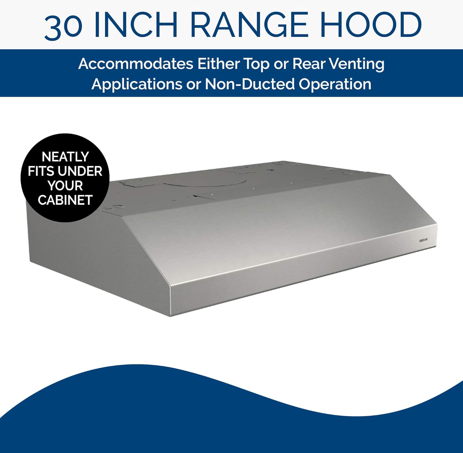 Stainless Steel 30-inch Under Cabinet Range Hood with Light O587933