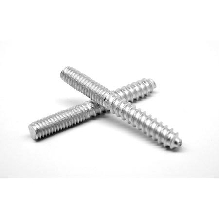 1/2-13 x 3 Coarse Thread Hanger Bolt Low Carbon Steel Zinc Plated Pk 100 Z50176
