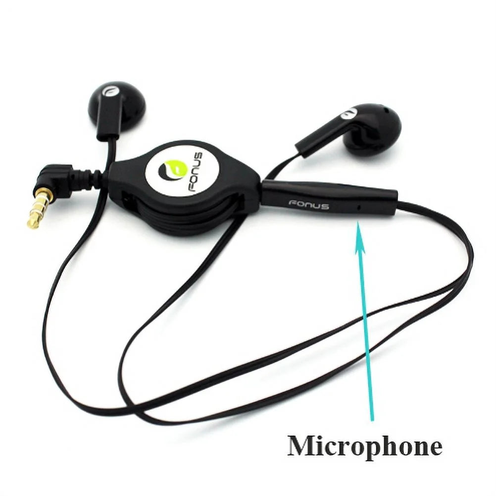 Black Sports Running Waist Bag Belt Case with Retractable Headset Hands-free with Mic L380000