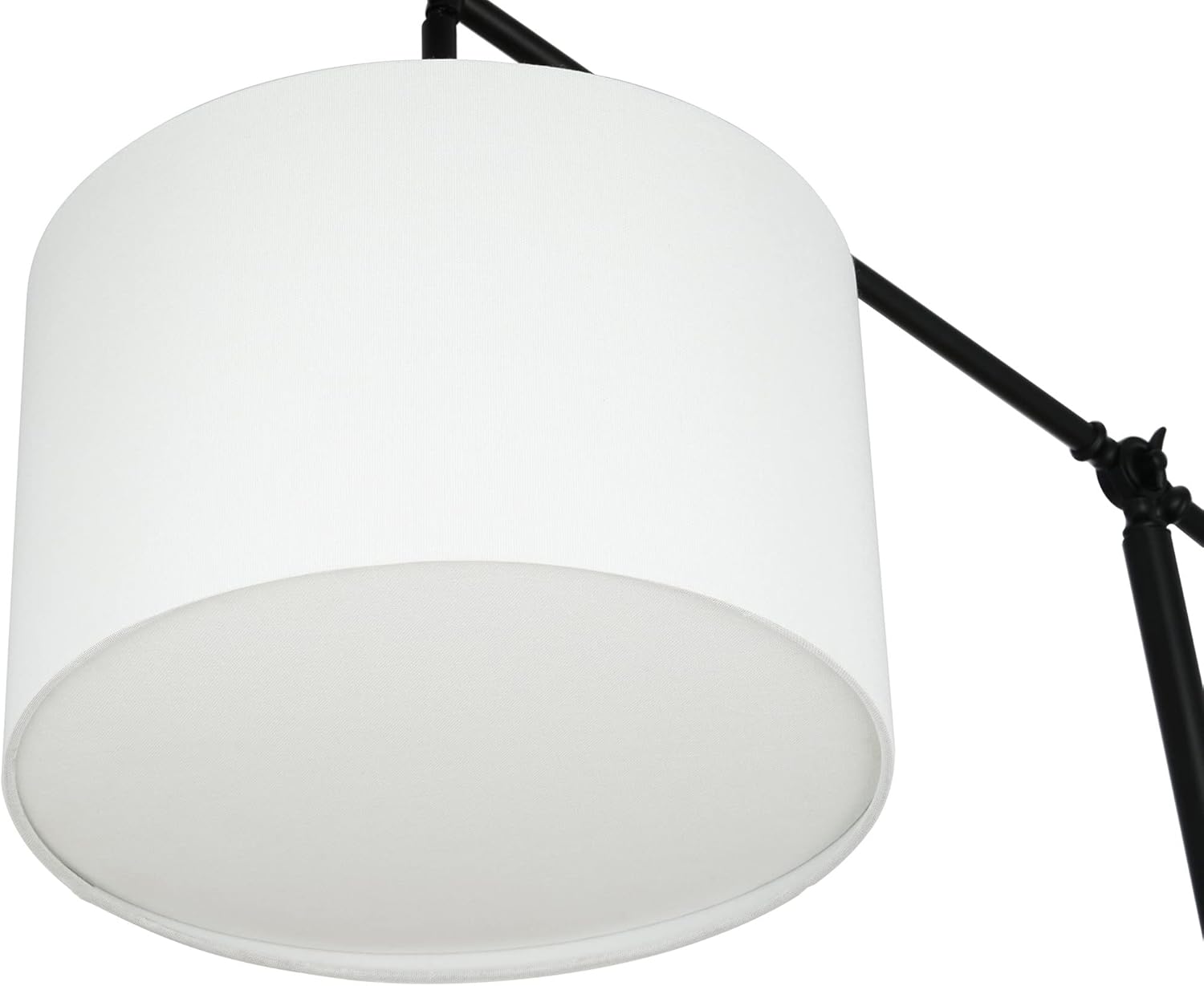 Modern Over The Sofa Counterbalance Floor Lamp with Diffuser, Semi-Gloss Black T352