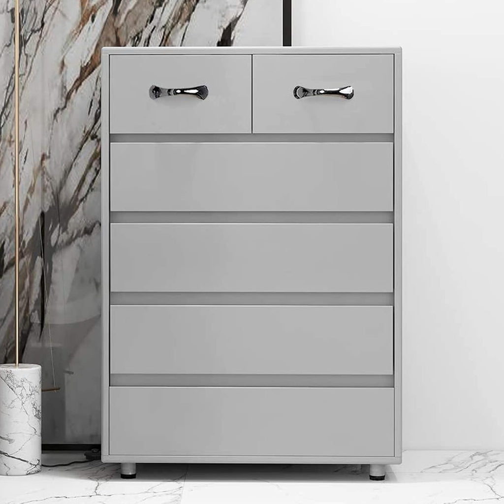 White 6 Drawers Tall Storage Dresser X30246