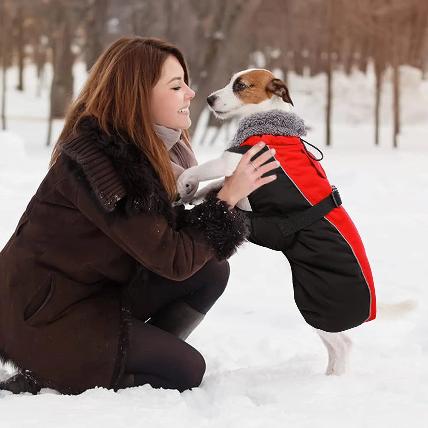 Reflective Adjustable Dog Winter Coat with Fleece F530700