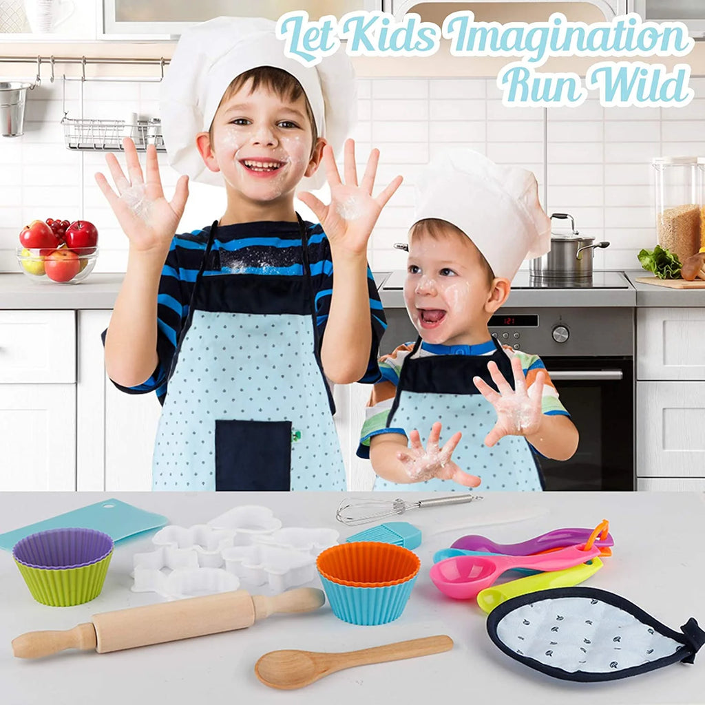 26 Pcs Kids Baking Set with Chef Hat and Apron Y69782