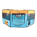 Medium Water Resistant Portable Pet Play Pen-Blue/Orange, White E565376