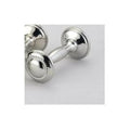 Silver Pewter Beaded Dumbbell Rattle V8513
