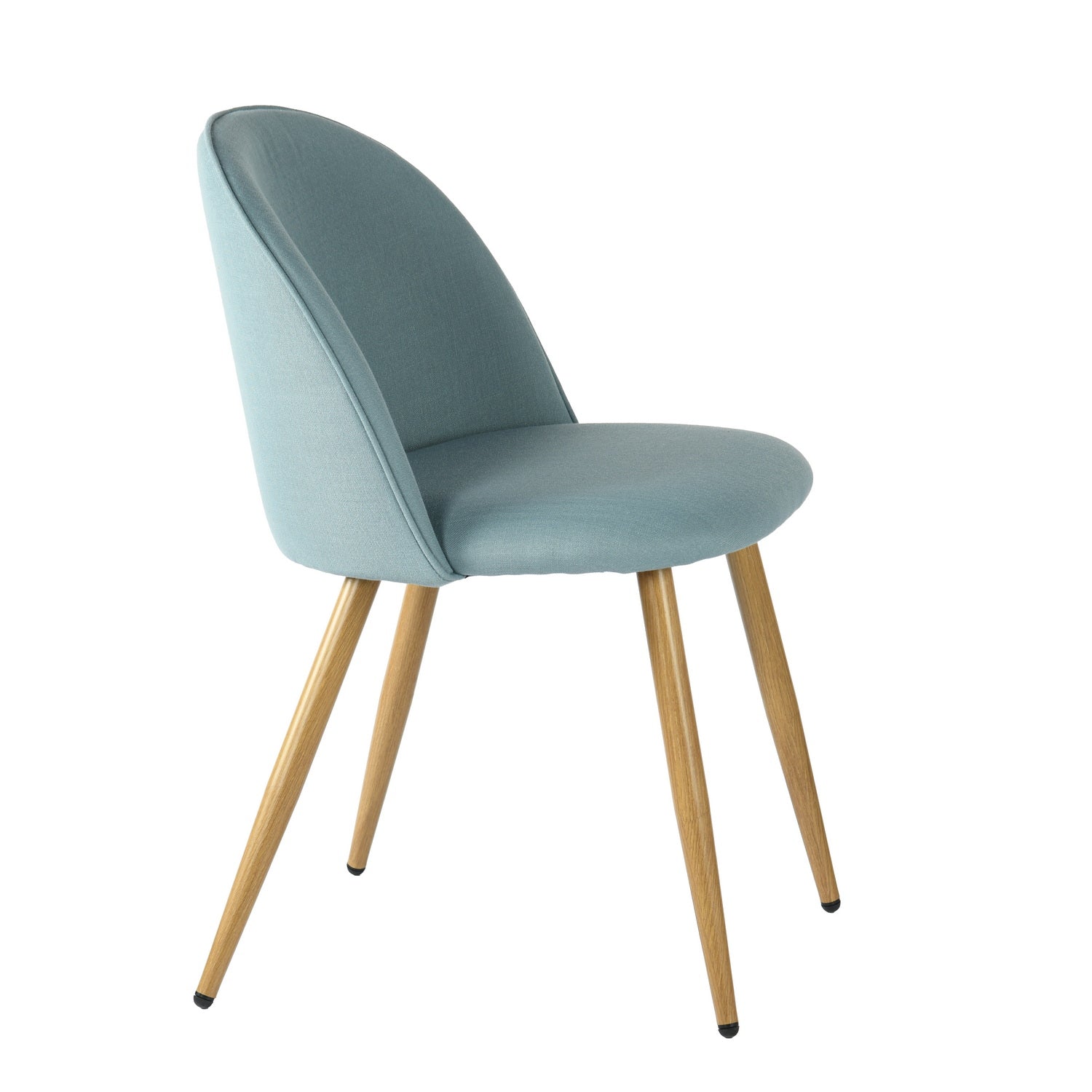 Fabric Upholstered Dining Chairs Set of 2 with Backrest Metal Legs, Power Blue X67185