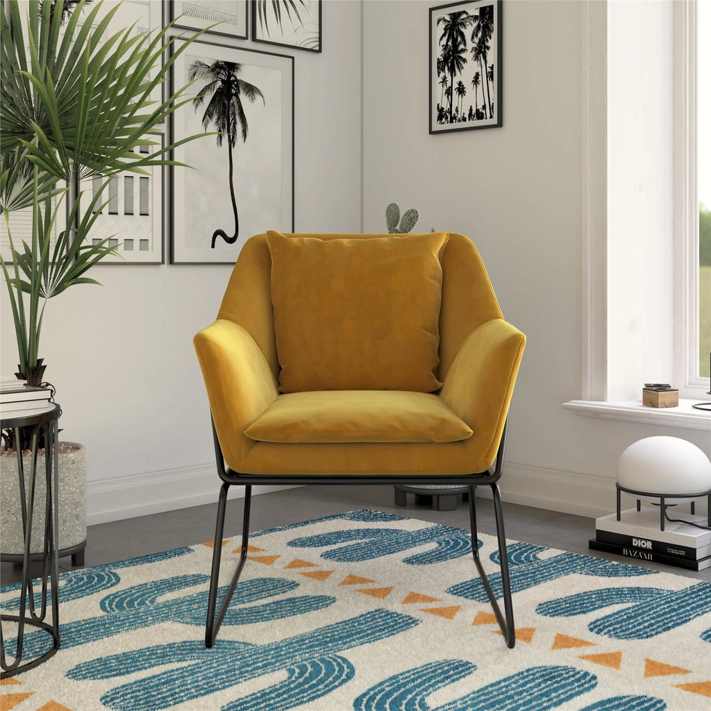 Mustard Yellow Velvet Accent Chair O266070