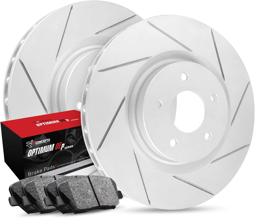 Rear Carbon Brake Rotors Slotted with Pads T426