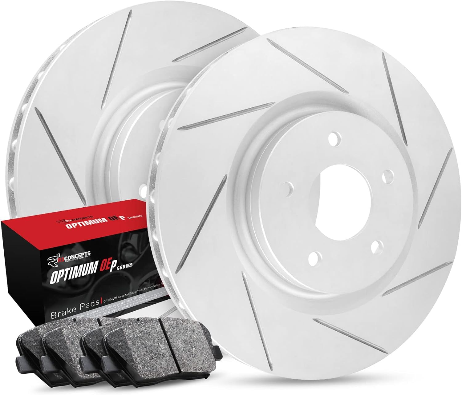 Rear Carbon Brake Rotors Slotted with Pads T426