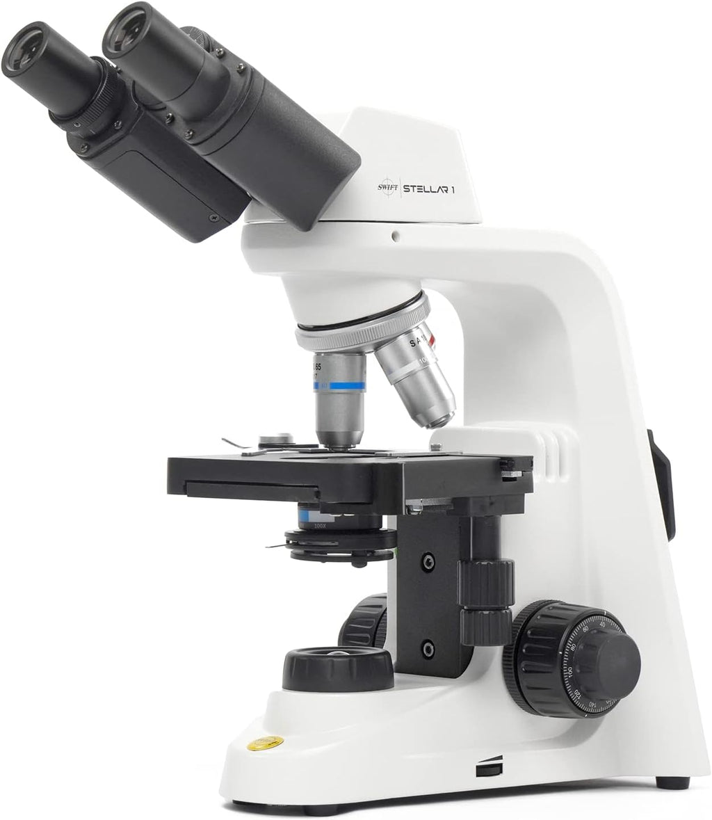 Professional Lab Compound Microscope, 40X-2500X Magnification, Binocular Head, Mechanical Stage A102
