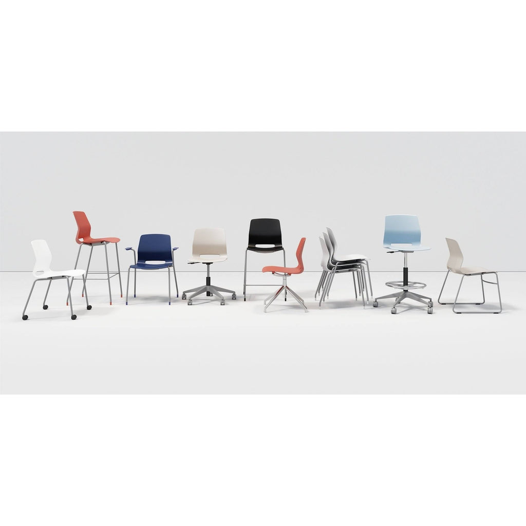 Black Armless Stack Chair with Casters Z24929