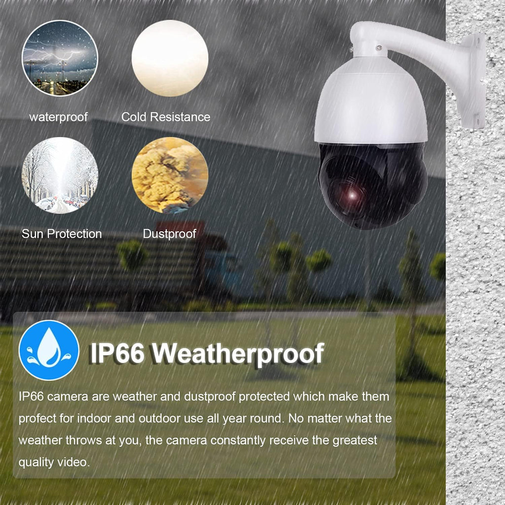 5MP PTZ PoE IP Security Camera with 20x Optical Zoom, 260ft IR Night Vision, IP66 Waterproof L3646