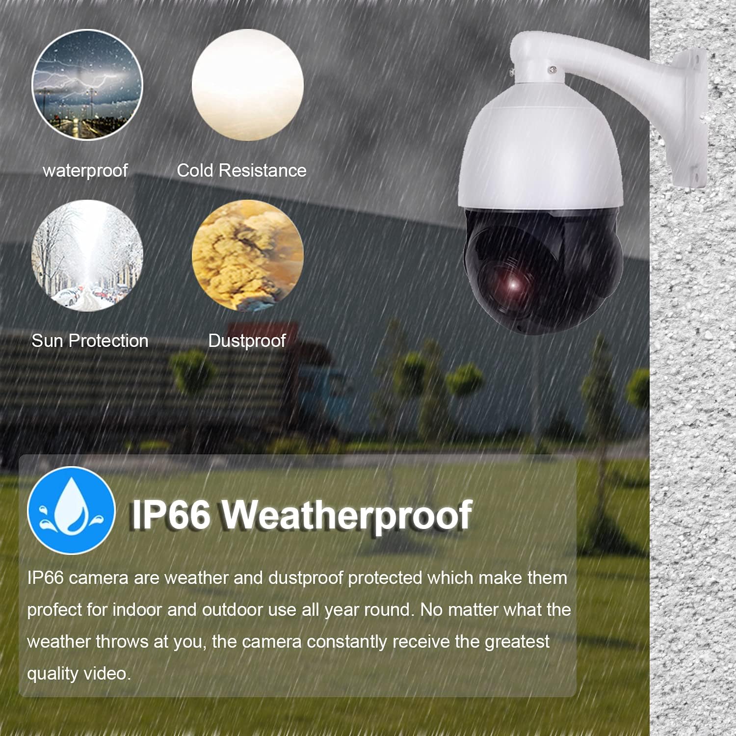 5MP PTZ PoE IP Security Camera with 20x Optical Zoom, 260ft IR Night Vision, IP66 Waterproof L3646