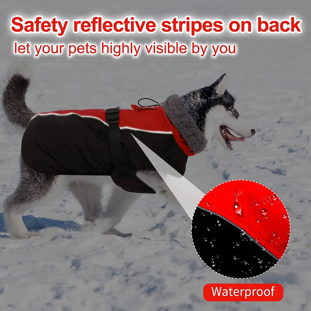 Reflective Adjustable Dog Winter Coat with Fleece F530700