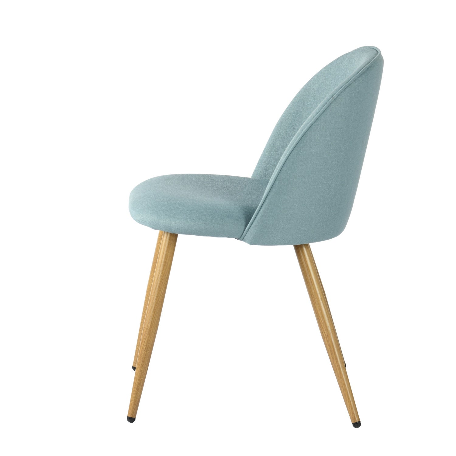 Fabric Upholstered Dining Chairs Set of 2 with Backrest Metal Legs, Power Blue X67185