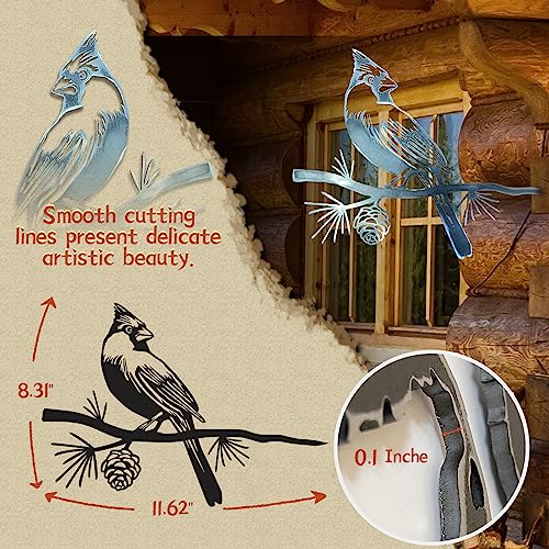 Weathering Steel Cardinal Statue Tree Decor N7455