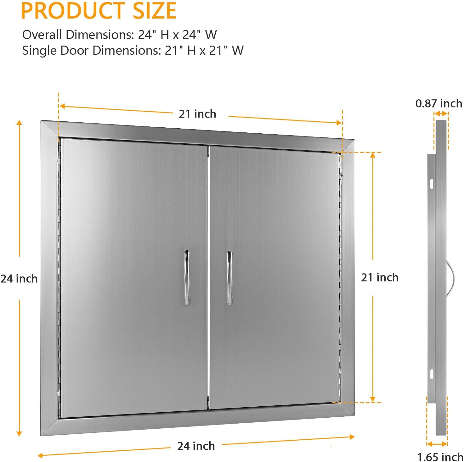 14W x 20H Inch Stainless Steel Outdoor BBQ Access Door R98432