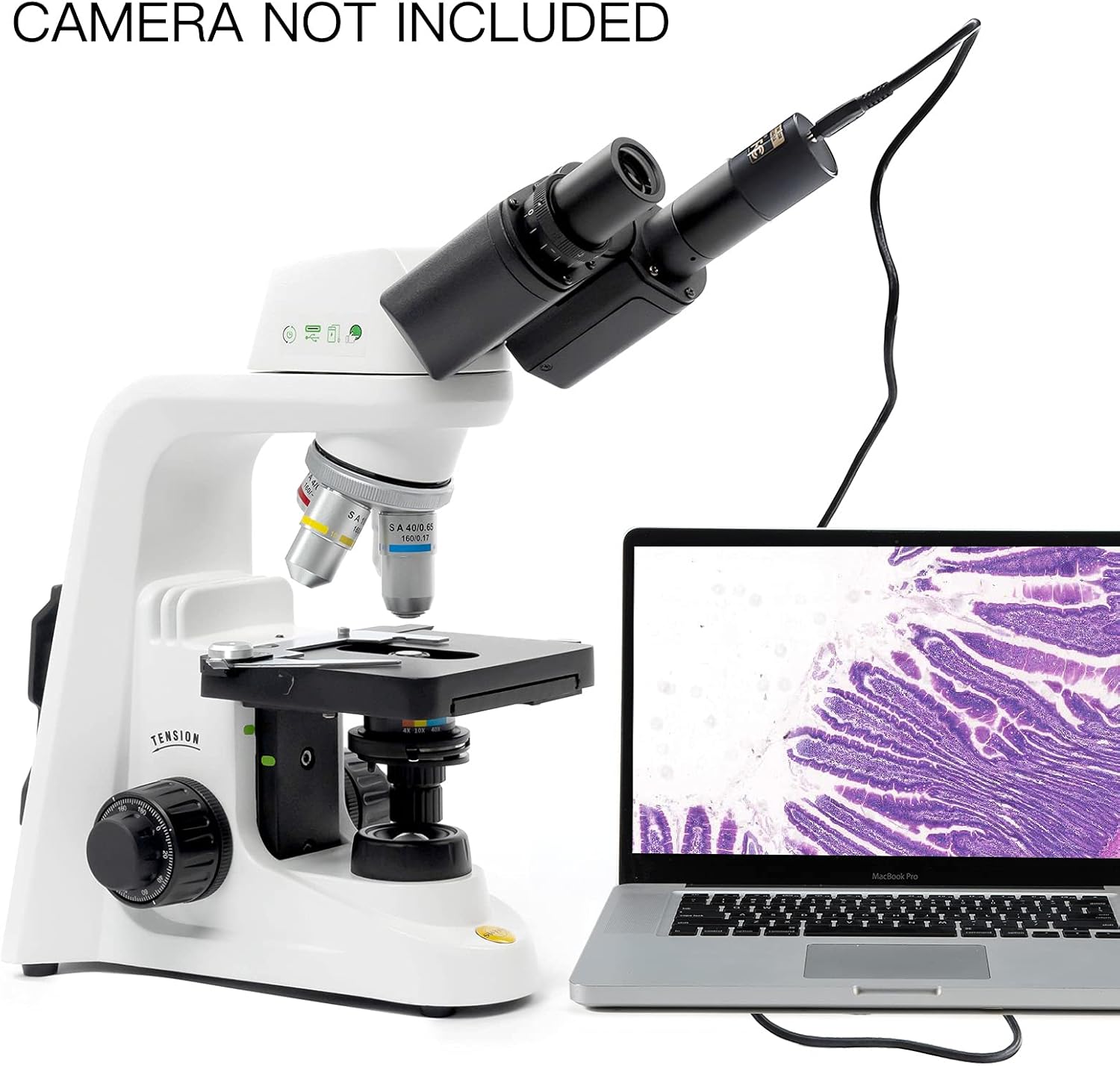 Professional Lab Compound Microscope, 40X-2500X Magnification, Binocular Head, Mechanical Stage A102