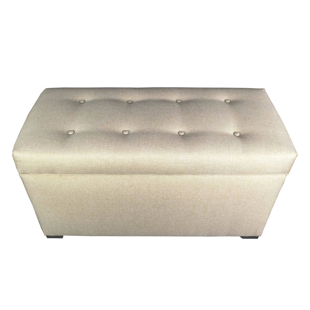 Light Tan Tufted Storage Trunk Bench D613