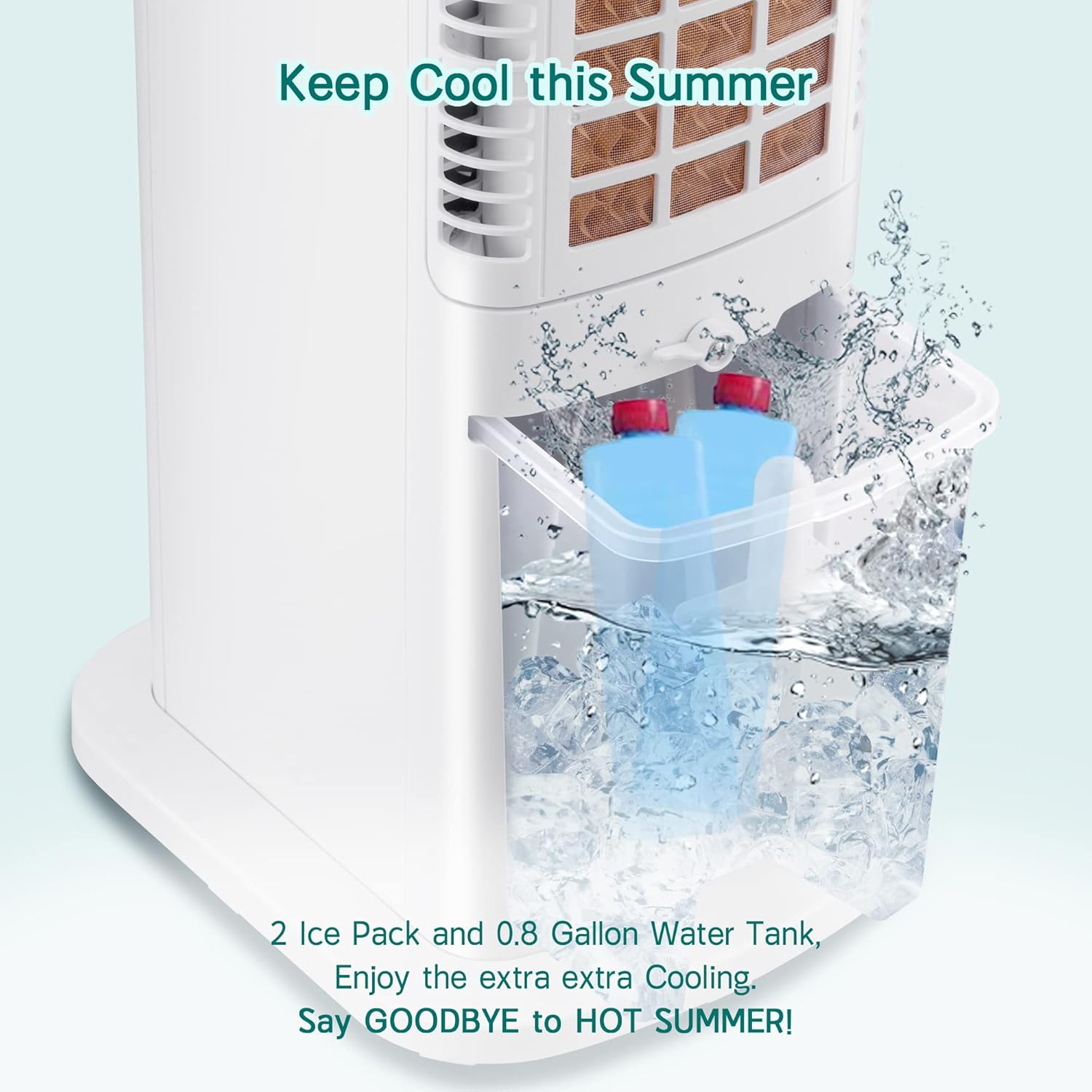 30" Evaporative Air Cooler with 70° Oscillation, 12H Timer, 3 Speeds 3 Modes, Remote Control Z504128