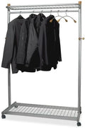 Chrome Coat Rack, 36 Hangers, Metallic Gray C881159