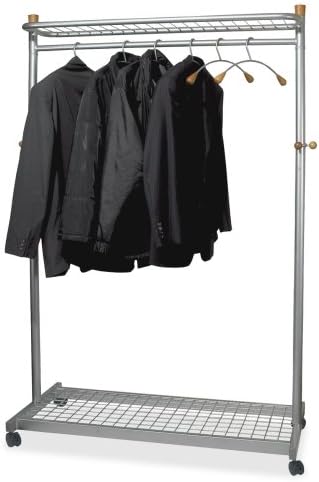 Chrome Coat Rack, 36 Hangers, Metallic Gray C881159