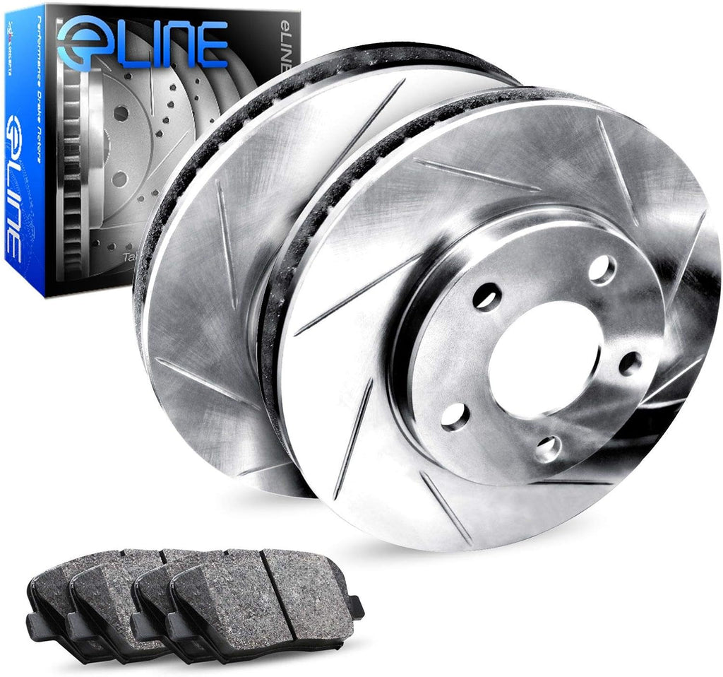 Slotted Brake Rotors Kit & Semi-Met Brake Pads E667845