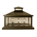 4-Light Pier Mount Light Satin Black Clear Seedy 13x22 H x 16x22 W A3500