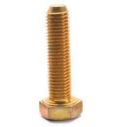 1 inch-8 x 3 inch Coarse Thread Grade 8 Hex Cap Screw Alloy Steel Yellow Zinc Plated Pk 10 L4993