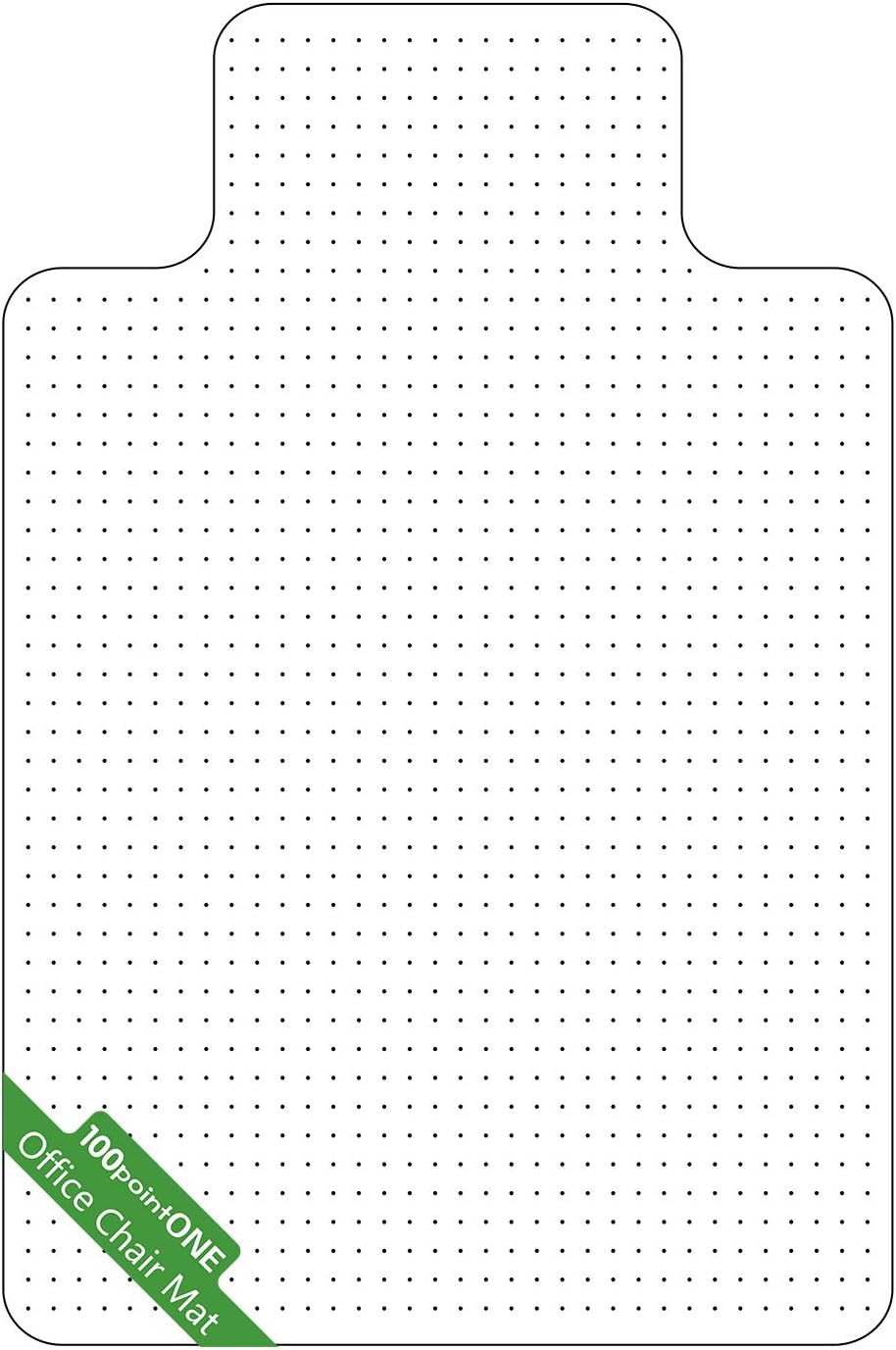 Transparent Thick Chair Mats for Carpet with Grippers (53'' x 45'' with Lip) B768