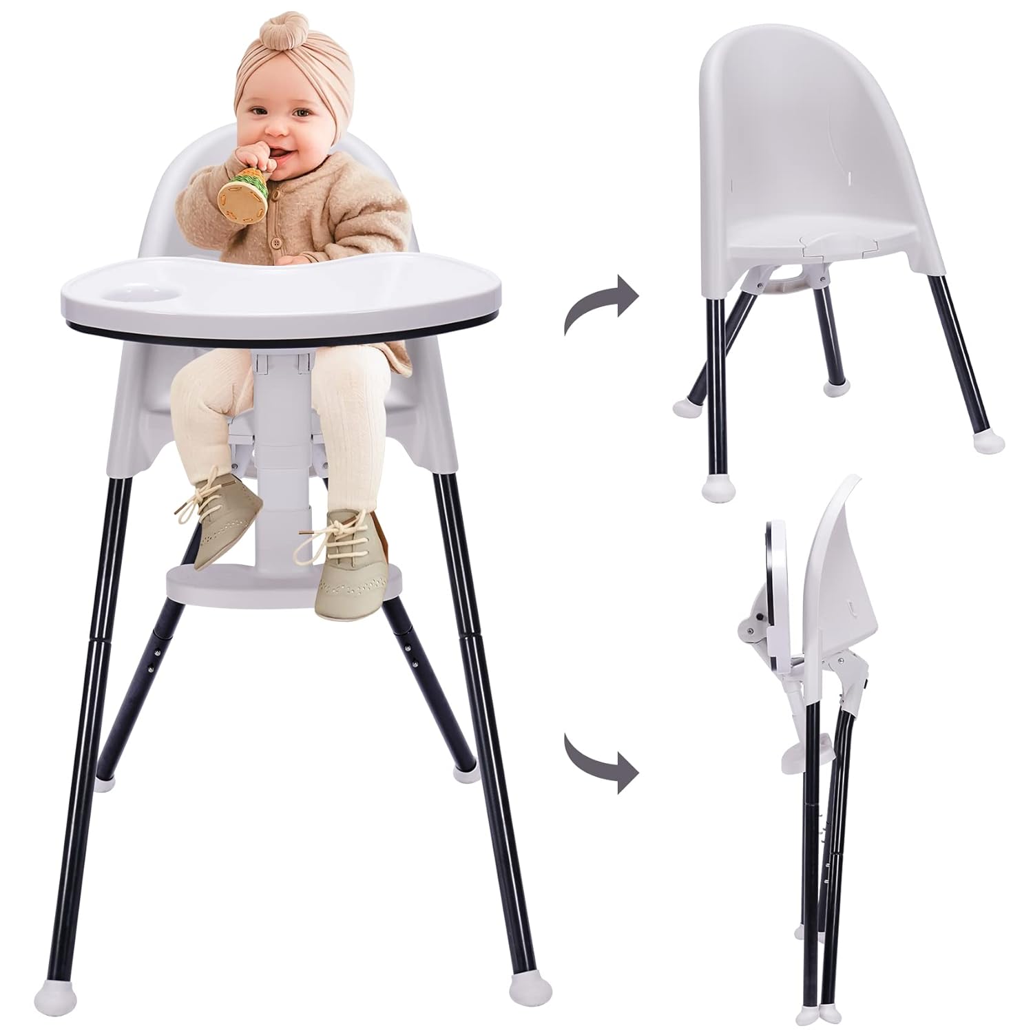 High Chair Folding with Detachable Double Tray U4349