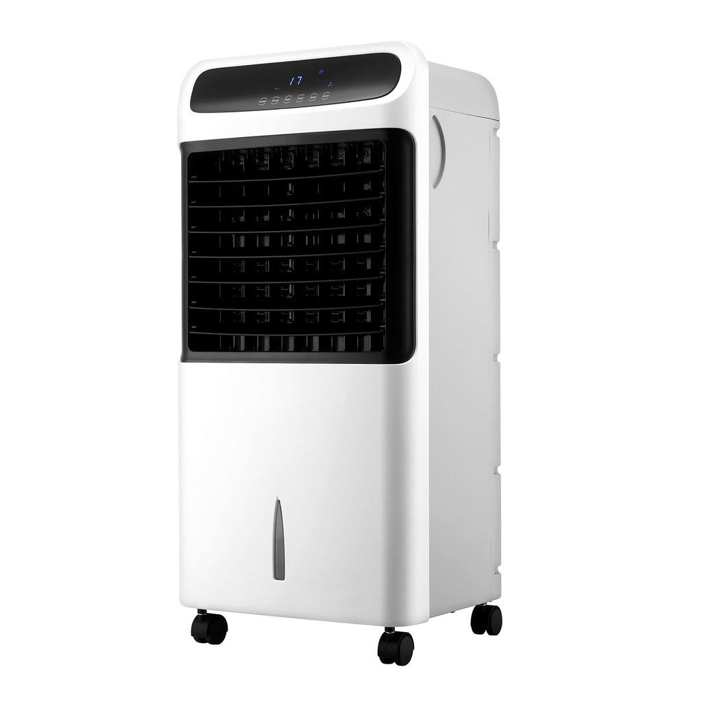 Portable Air Conditioner Cooler Fan Humidifier with LED Indicator & Temperature Display - Blue R7074