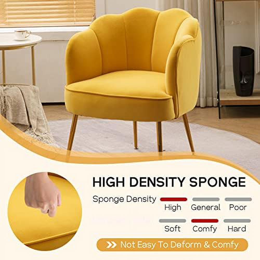 Velvet Accent Barrel Chairs with Golden Metal Legs R940837