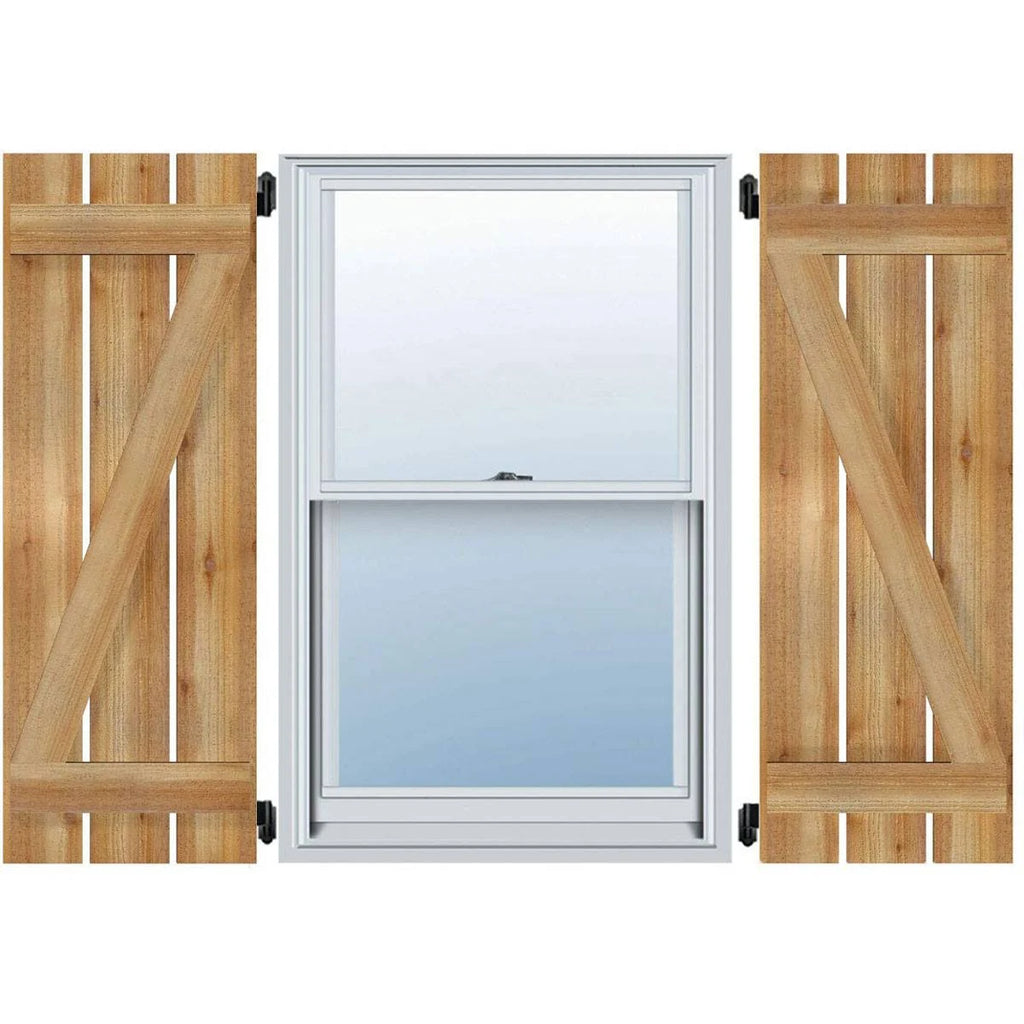 TimberCraft Shutters with Z-Bar, Rough Sawn Western Red Cedar Q45668
