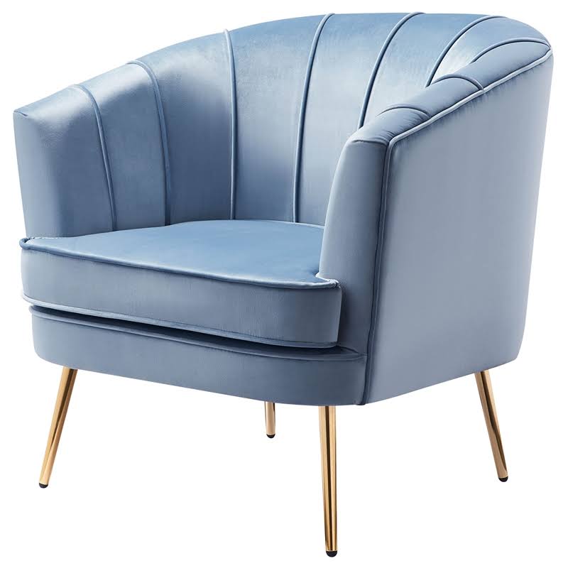 Aqua Gray Velvet Accent Chair X226528