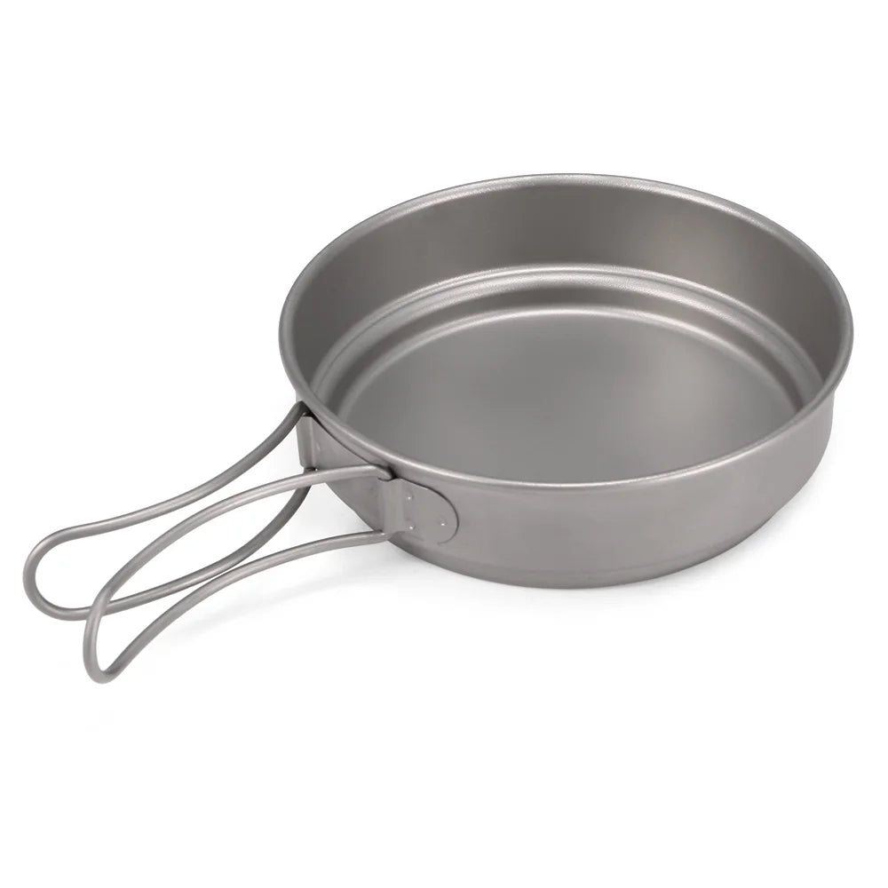 Titanium Cookware Set 1000ml 750ml Pot Pan Spoon M6493