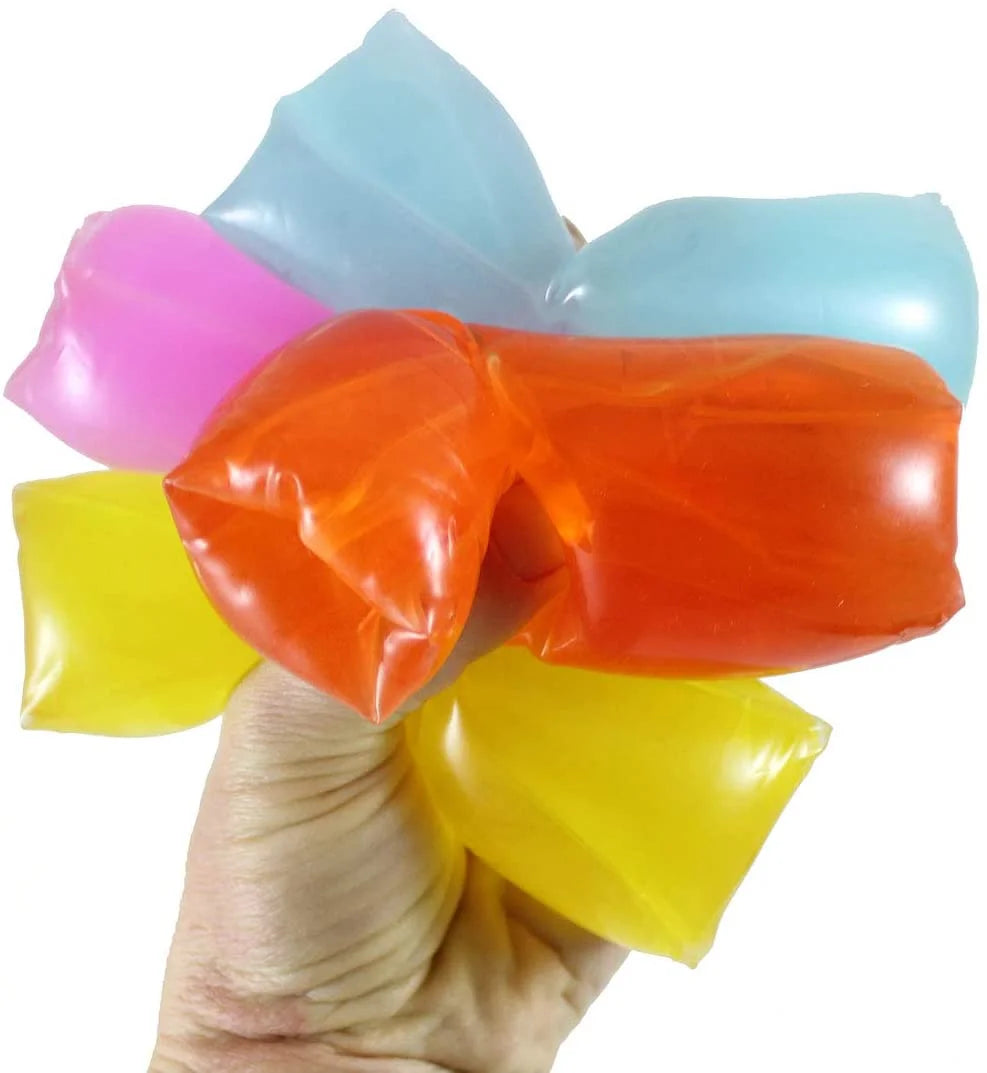 Set of 4 Neon Water Filled Tube Snake Stress Toy D641