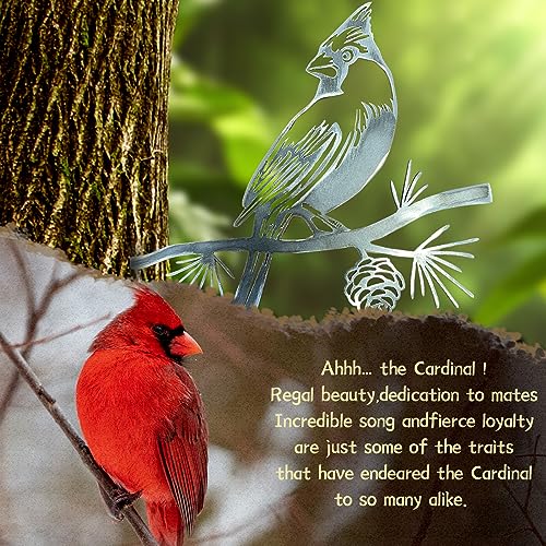 Weathering Steel Cardinal Statue Tree Decor N7455
