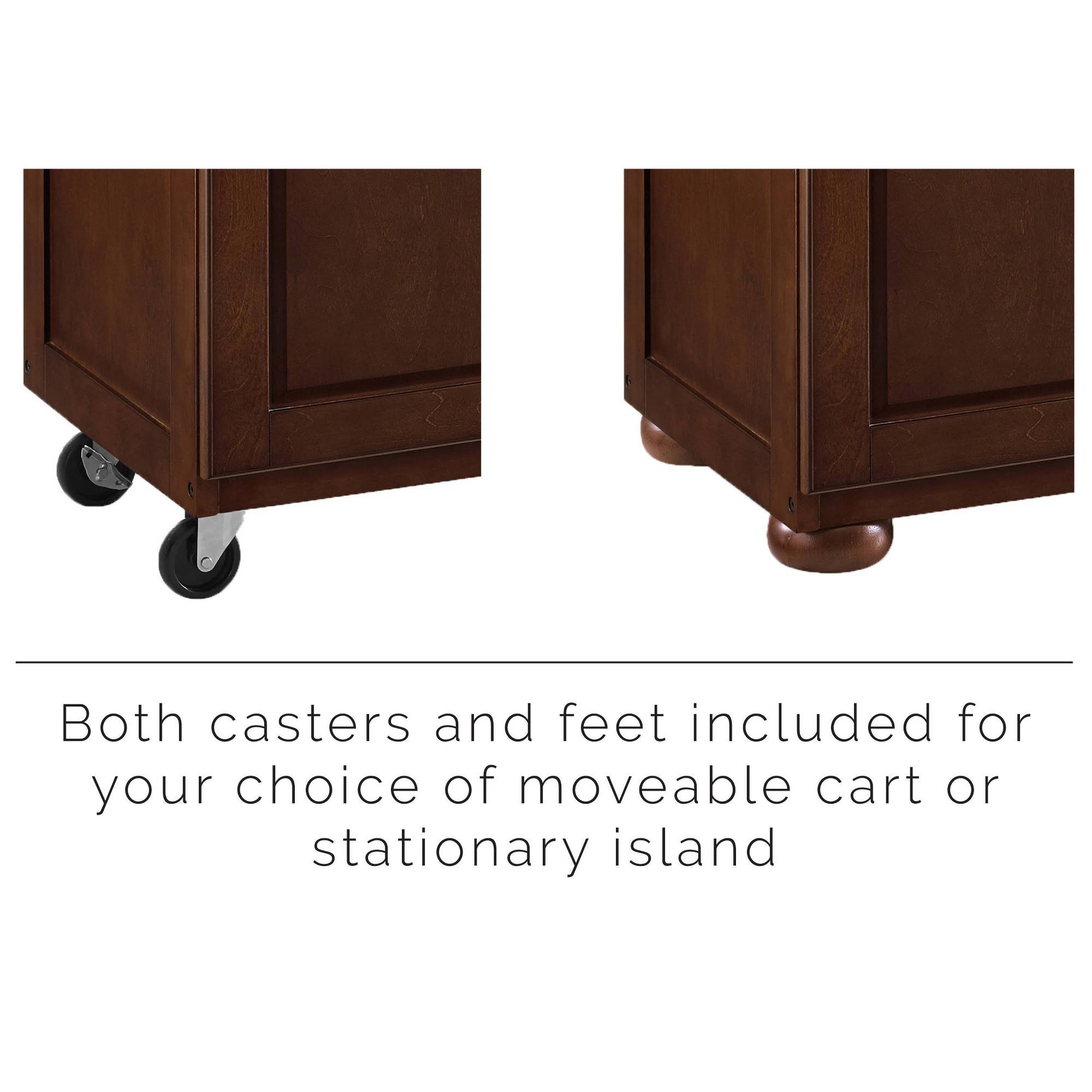 Kitchen Island with Solid Granite Top Mahogany T597