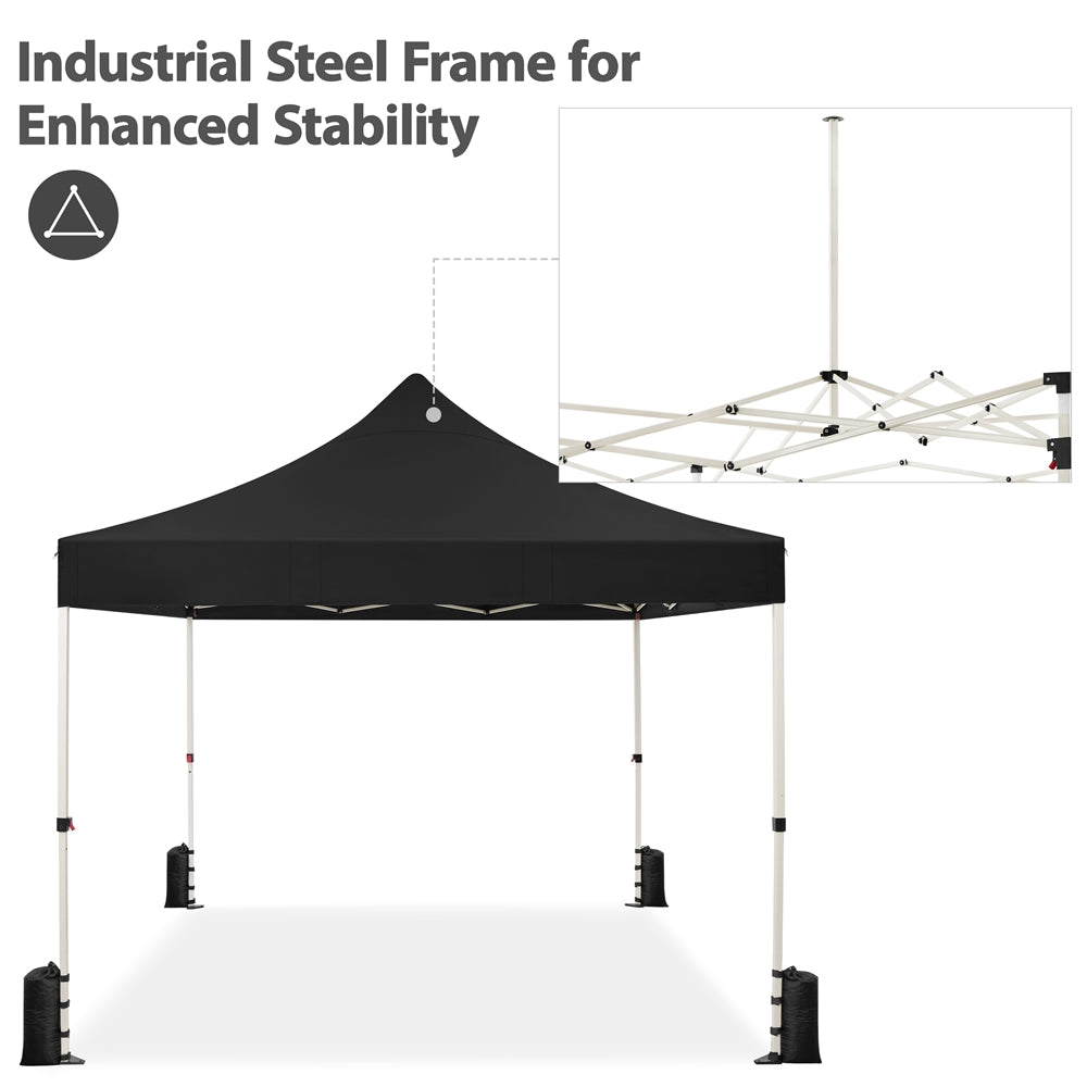 Black Pop-up Canopy with Roller Bag and Sandbags X30589