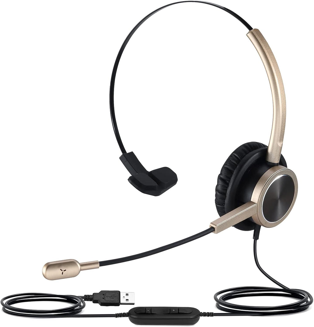 USB PC Headset with Mute Button, Noise Cancelling Microphone, Pack of 2 T581
