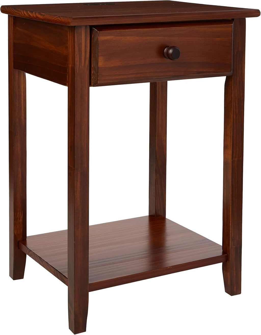 Warm Brown Nightstand with USB Ports K906
